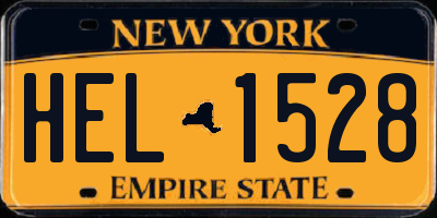 NY license plate HEL1528