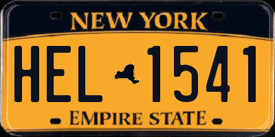 NY license plate HEL1541