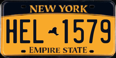 NY license plate HEL1579
