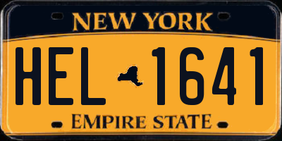 NY license plate HEL1641