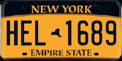 NY license plate HEL1689