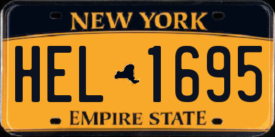 NY license plate HEL1695