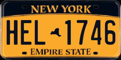 NY license plate HEL1746