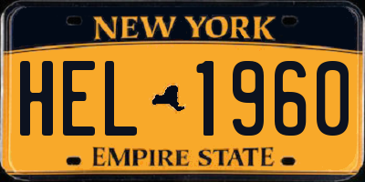 NY license plate HEL1960
