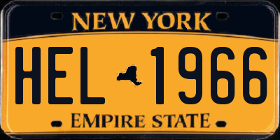 NY license plate HEL1966