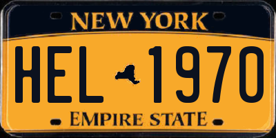 NY license plate HEL1970