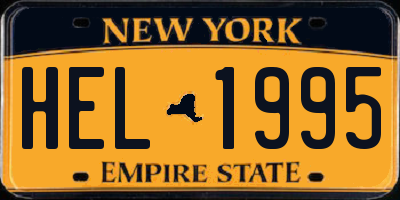 NY license plate HEL1995
