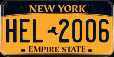NY license plate HEL2006