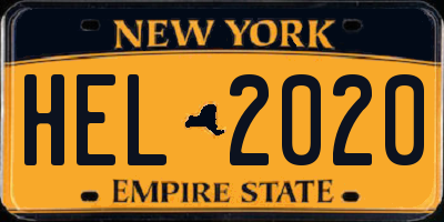 NY license plate HEL2020