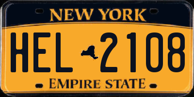 NY license plate HEL2108