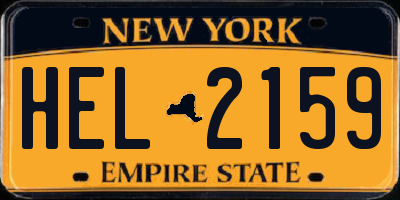 NY license plate HEL2159