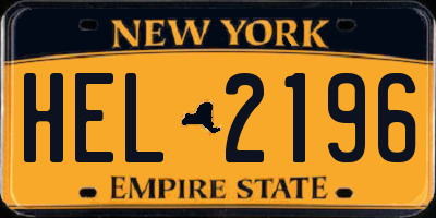 NY license plate HEL2196