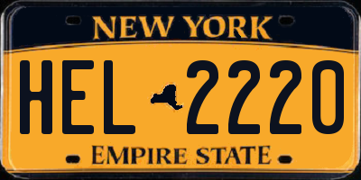 NY license plate HEL2220