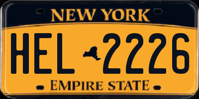 NY license plate HEL2226