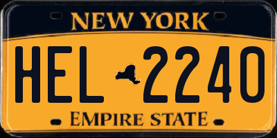 NY license plate HEL2240
