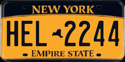 NY license plate HEL2244