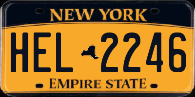 NY license plate HEL2246
