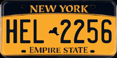 NY license plate HEL2256