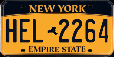 NY license plate HEL2264