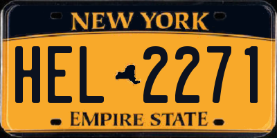 NY license plate HEL2271