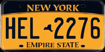 NY license plate HEL2276