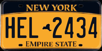 NY license plate HEL2434