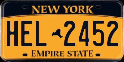 NY license plate HEL2452