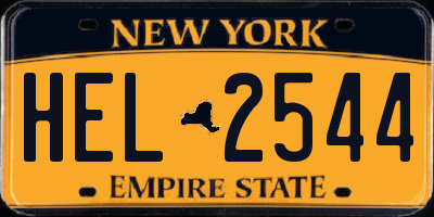 NY license plate HEL2544