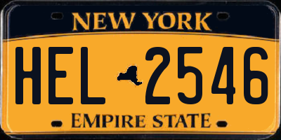 NY license plate HEL2546