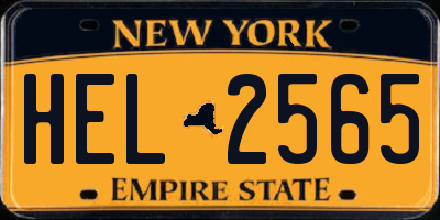 NY license plate HEL2565