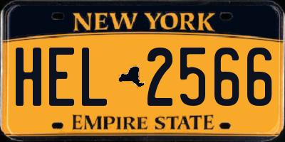 NY license plate HEL2566