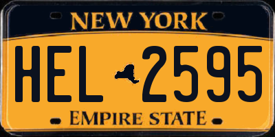 NY license plate HEL2595