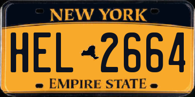 NY license plate HEL2664