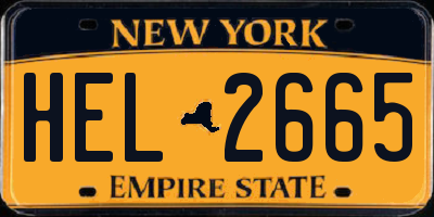 NY license plate HEL2665