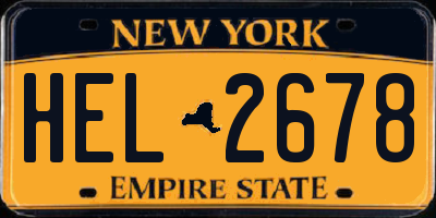NY license plate HEL2678