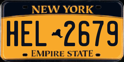 NY license plate HEL2679
