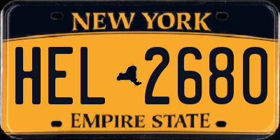 NY license plate HEL2680