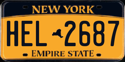 NY license plate HEL2687