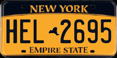 NY license plate HEL2695