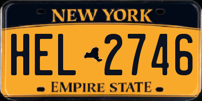 NY license plate HEL2746