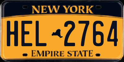 NY license plate HEL2764