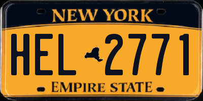 NY license plate HEL2771