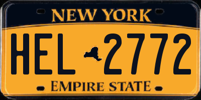 NY license plate HEL2772