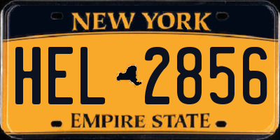NY license plate HEL2856