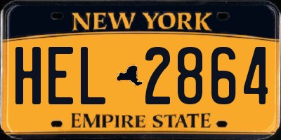 NY license plate HEL2864
