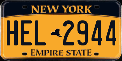 NY license plate HEL2944