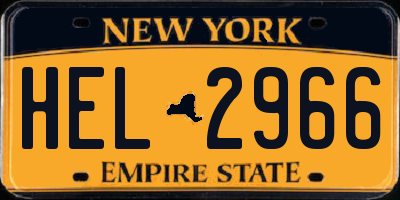 NY license plate HEL2966