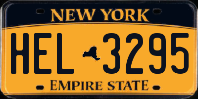 NY license plate HEL3295