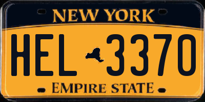 NY license plate HEL3370