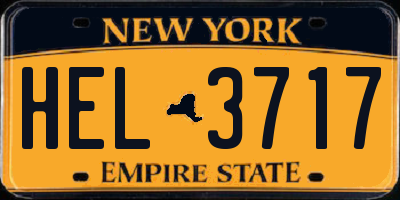 NY license plate HEL3717